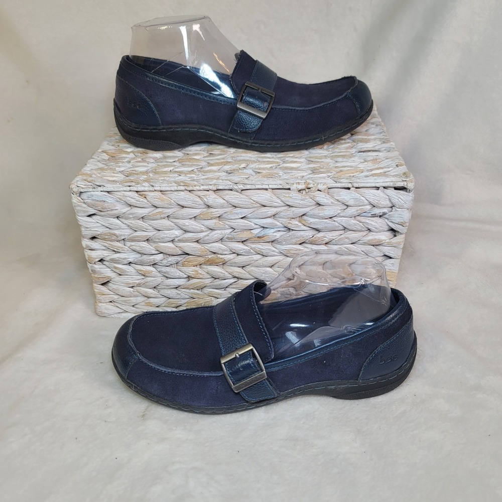 BOC Born Erna‎ Suede Leather Loafer Navy Comfort Slip On Sz 8 Whimsigoth Office